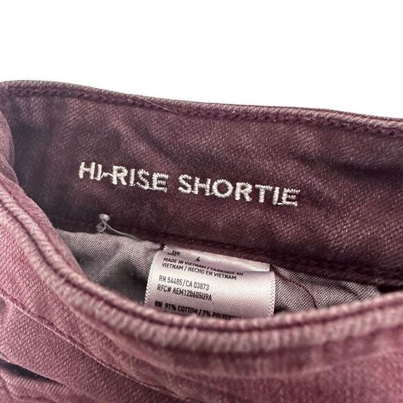 American Eagle Women's Hi-Rise Shortie size 4 Maroon - Picture 6 of 8